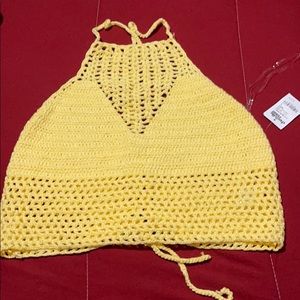 Brand New Yellow Crochet Top